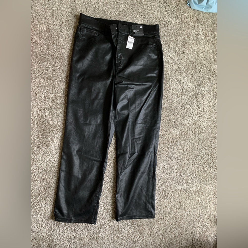 Never worn, express shiny black pant